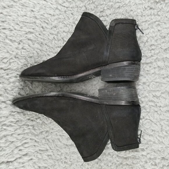 Gianni Bini Shoes Womens 9.5 Black Leather Zip Heel Ankle Booties *Read* - Picture 10 of 10